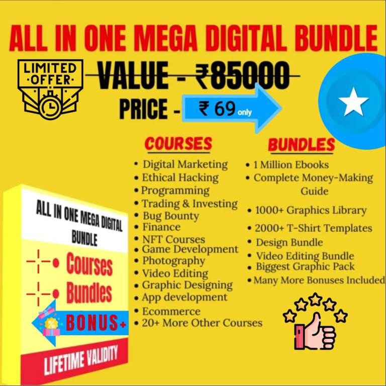 All In One Digital Bundle Courses / Graphics / Articles / Ebooks & More ...