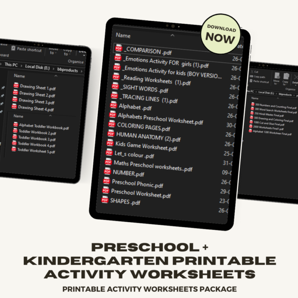 Printable Activity Worksheets Package profile